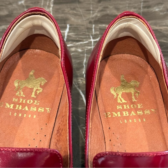 Embassy London Red Leather Flats - Picture 7 of 14